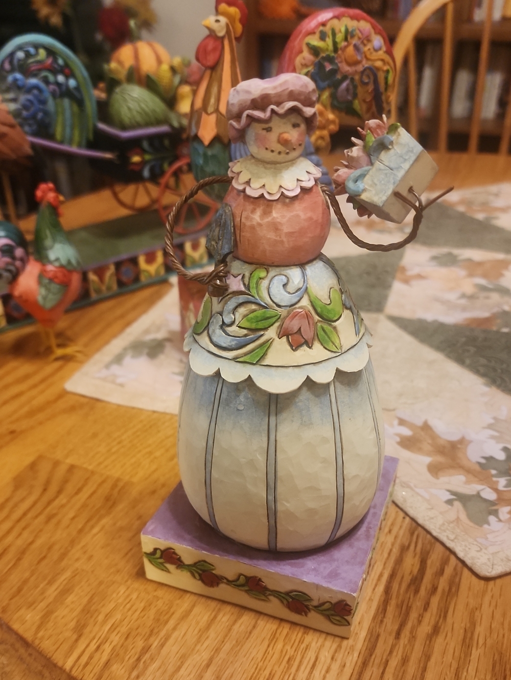 Jim Shore Pastel Blue, Pink and Green Floral Lady Figurine